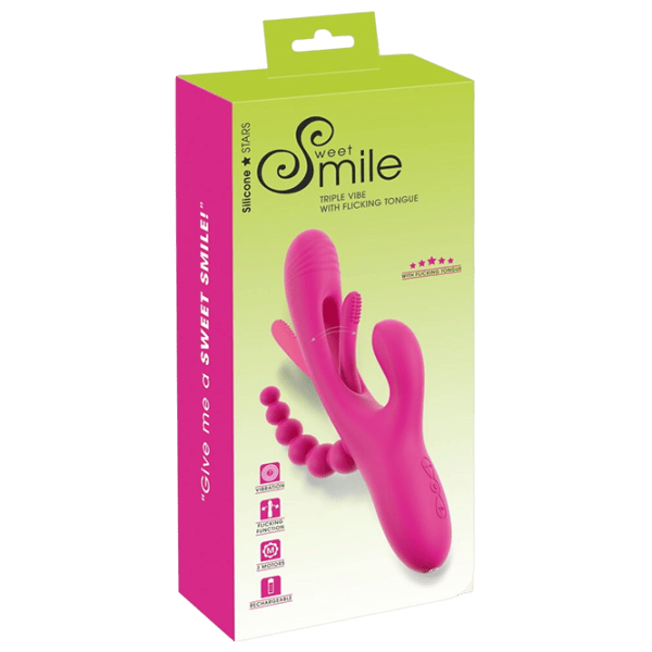 Вибратор Sweet Smile Triple Vibe With Flicking Tongue Розовый photo 1