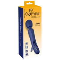 Vibrator Sweet Smile 2in1 Wand with Flicking Tongue Navy
