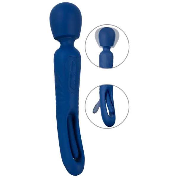 Вибратор Sweet Smile 2in1 Wand with Flicking Tongue Тёмно-синий photo 2