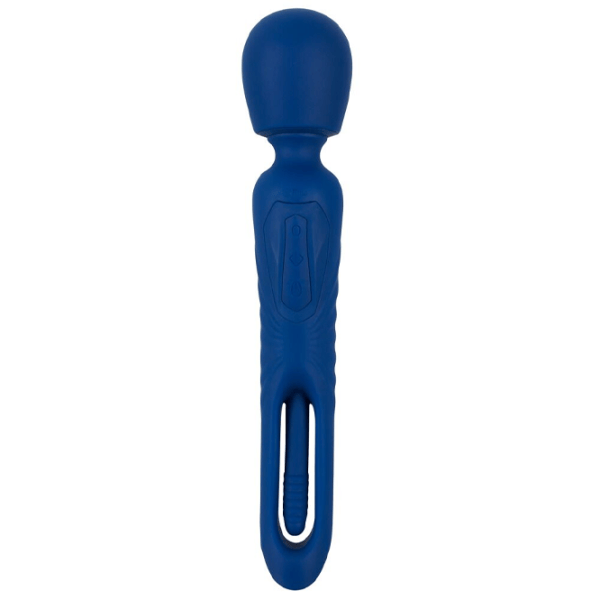 Вибратор Sweet Smile 2in1 Wand with Flicking Tongue Тёмно-синий photo 3