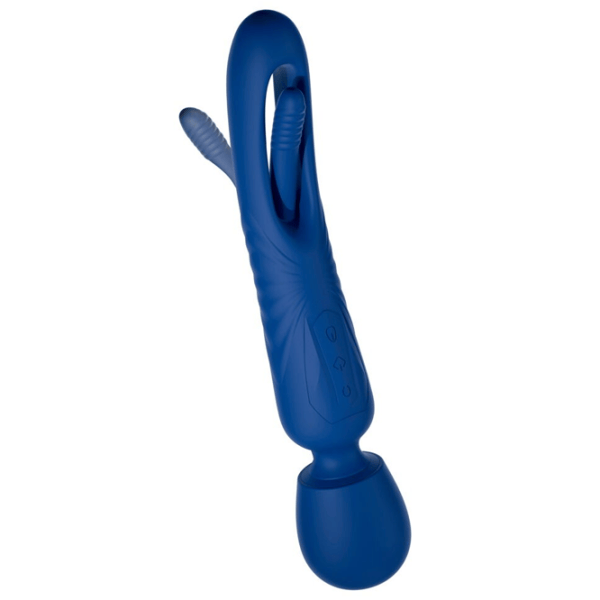 Вибратор Sweet Smile 2in1 Wand with Flicking Tongue Тёмно-синий photo 7