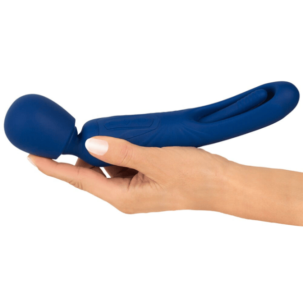 Вибратор Sweet Smile 2in1 Wand with Flicking Tongue Тёмно-синий photo 10