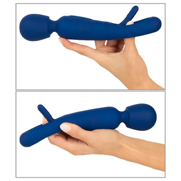 Вибратор Sweet Smile 2in1 Wand with Flicking Tongue Тёмно-синий photo 11