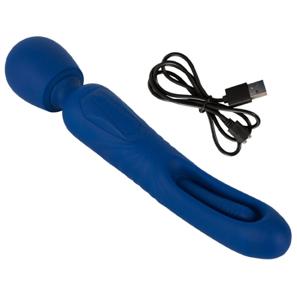 Вибратор Sweet Smile 2in1 Wand with Flicking Tongue Тёмно-синий photo 13