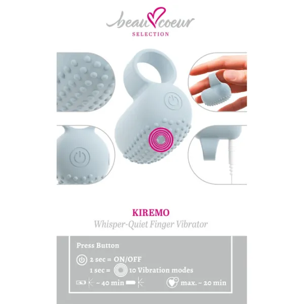 Вибратор Beau Coeur KIREMO Finger Синий photo 11