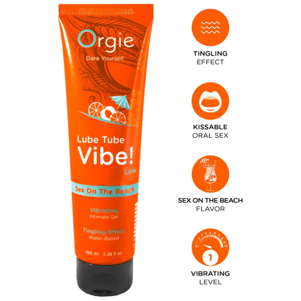 Смазка Orgie Lube Tube Vibe! Sex on the Beach 0.1л/ / Оранжевый photo 2