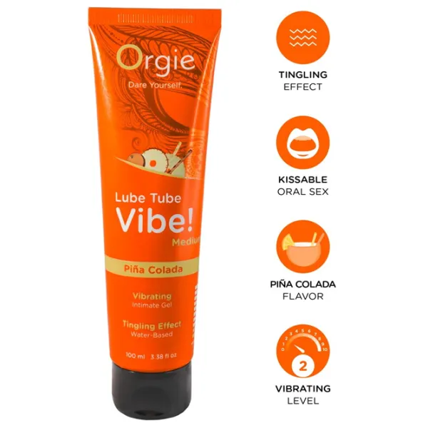 Смазка Orgie Lube Tube Vibe! Piña Colada 0.1л/ Piña Colada/ Оранжевый photo 2