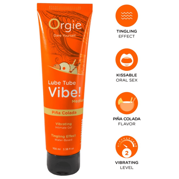 Смазка Orgie Lube Tube Vibe! Piña Colada 0.1л/ Piña Colada/ Оранжевый photo 2