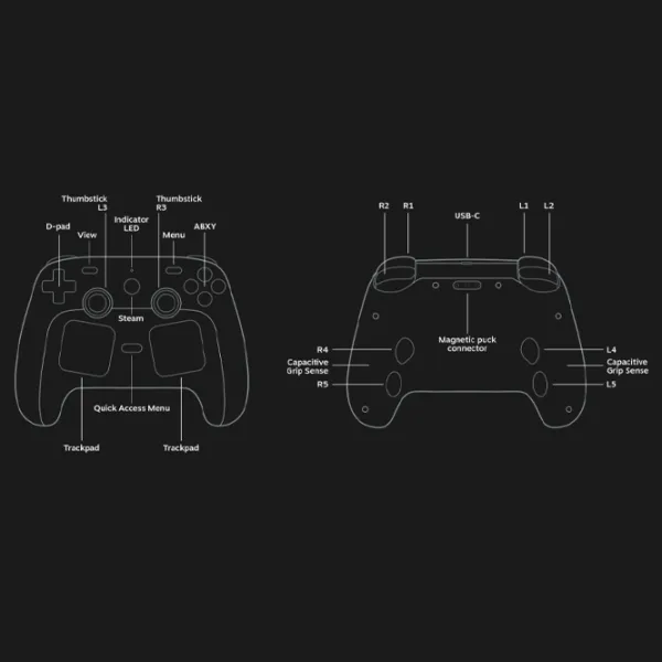 Gamepad Valve Steam Controller Fără fir / 22 buttons / Black photo 6