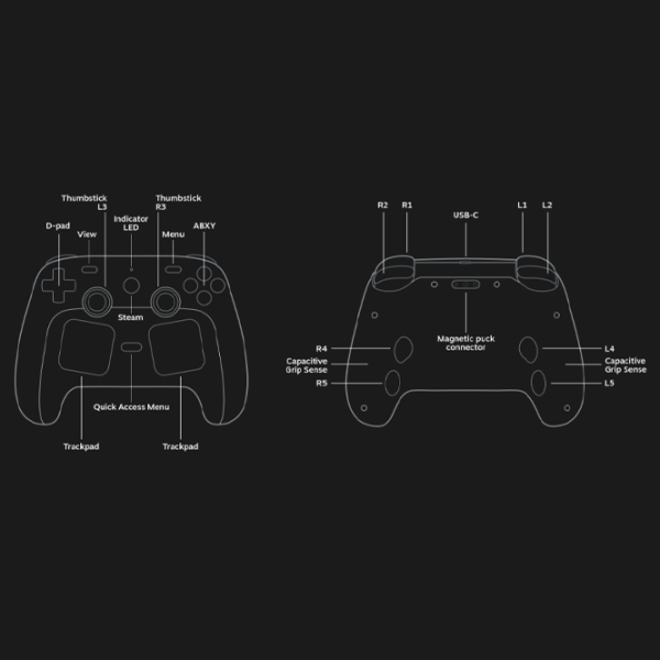 Gamepad Valve Steam Controller Fără fir / 22 buttons / Black photo 6