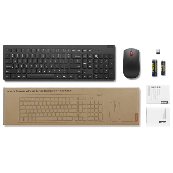 Клавиатура и Мышь Lenovo Essential Gen2 Беспроводные / Черный photo 6