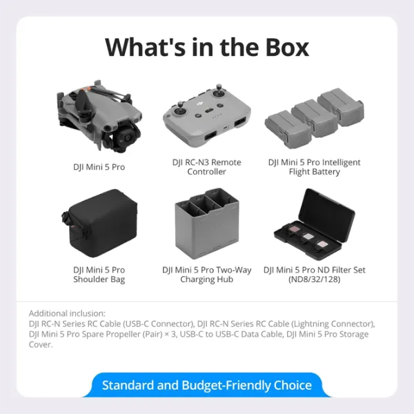Dronă DJI Mini 5 Pro Fly More Combo (DJI RC N3) Profesional / Gray photo 8
