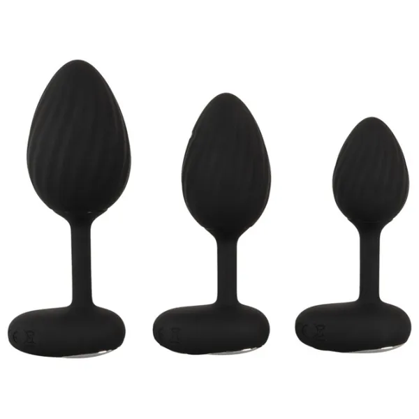 Jucărie anală ANOS RC Butt Plug Set with Vibration Black photo 3