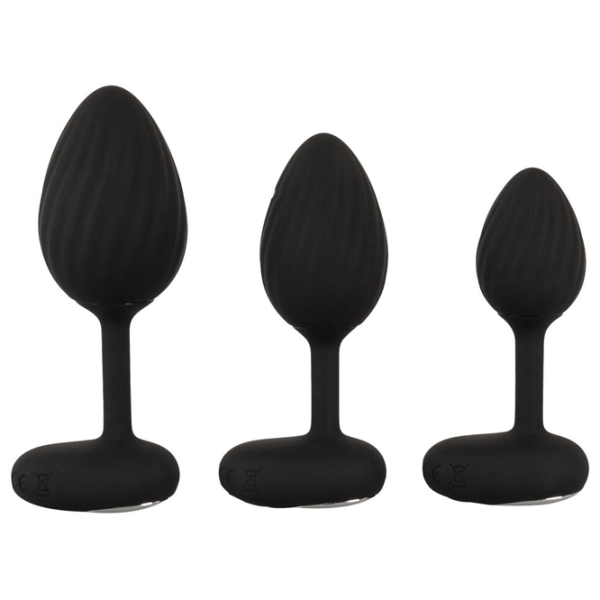 Jucărie anală ANOS RC Butt Plug Set with Vibration Black photo 3