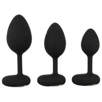 Jucărie anală ANOS RC Butt Plug Set with Vibration Black photo 3