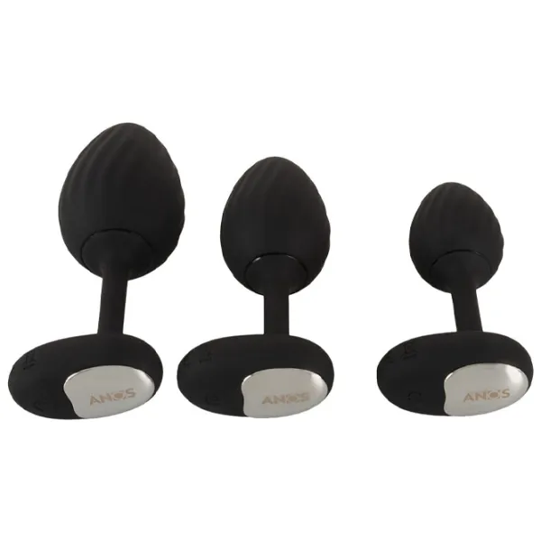 Jucărie anală ANOS RC Butt Plug Set with Vibration Black photo 4