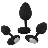 Jucărie anală ANOS RC Butt Plug Set with Vibration Black photo 5
