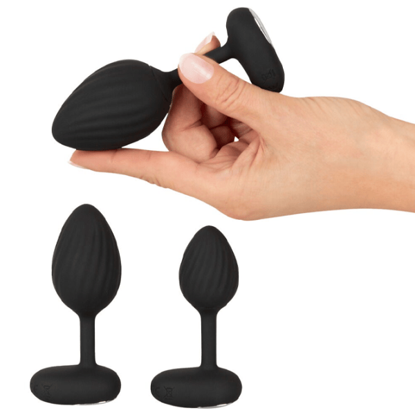 Jucărie anală ANOS RC Butt Plug Set with Vibration Black photo 7