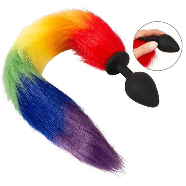 Анальная игрушка You2Toys Fluffy Tail Rainbow Черный photo 2