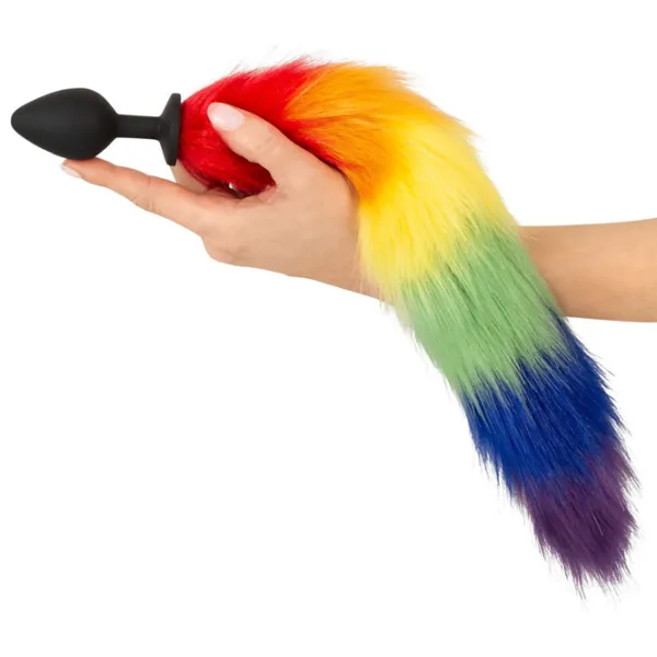Анальная игрушка You2Toys Fluffy Tail Rainbow Черный photo 5