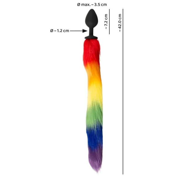 Анальная игрушка You2Toys Fluffy Tail Rainbow Черный photo 6