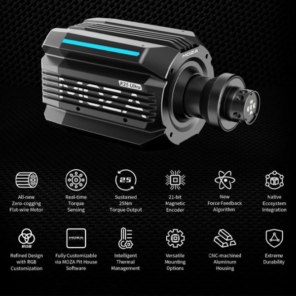База руля Moza Racing R25 Ultra True Torque Direct Drive ПК / Черный photo 8