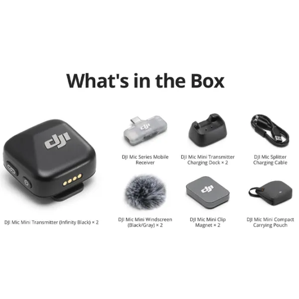 Microfon DJI Mic Mini (2TX + 1 Mobile RX) Black photo 6