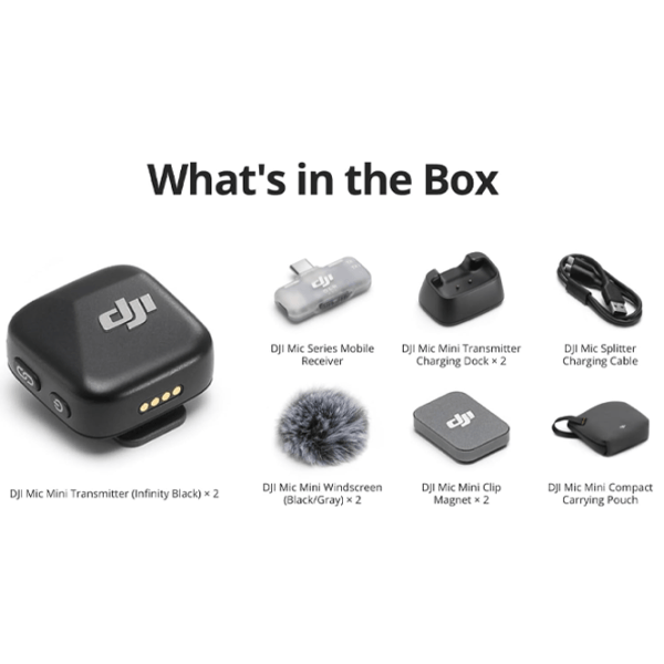 Microfon DJI Mic Mini (2TX + 1 Mobile RX) Black photo 6