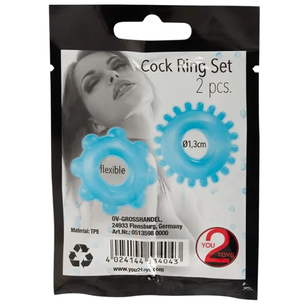 Inele pentru penis You2Toys 2in1 Cock Ring Set / Light Blue photo 1