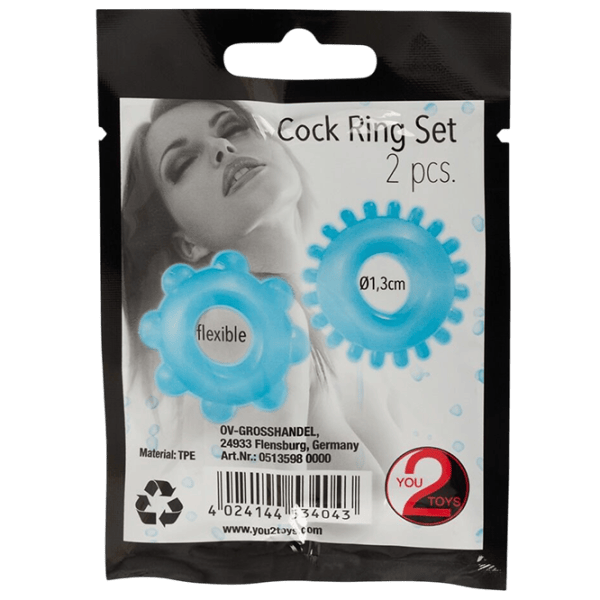 Inele pentru penis You2Toys 2in1 Cock Ring Set / Light Blue photo 1