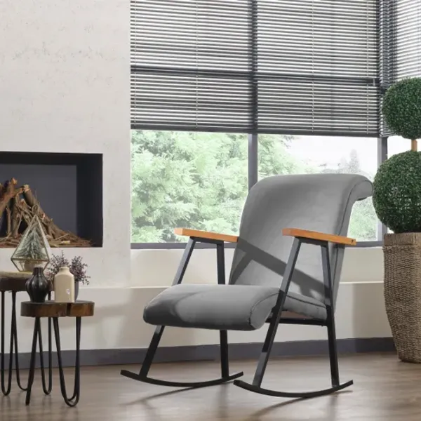 Fotoliu balansoar Trendy Yoka Lemn Gray photo 5