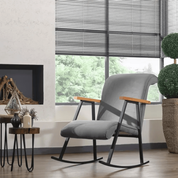 Fotoliu balansoar Trendy Yoka Lemn Gray photo 5