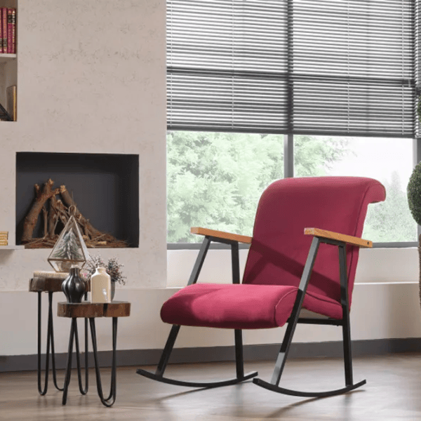 Fotoliu balansoar Trendy Yoka Lemn Maroon photo 5
