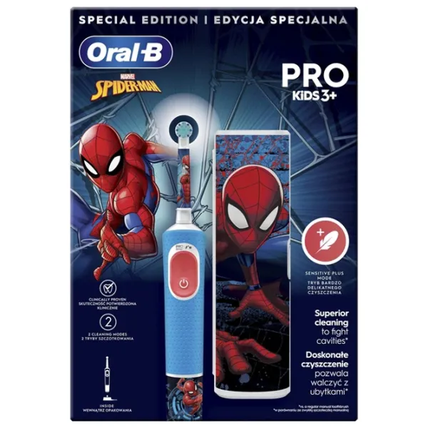 Зубная электрощетка Braun Kids Vitality D103 Spiderman PRO 2D / Синий photo 5