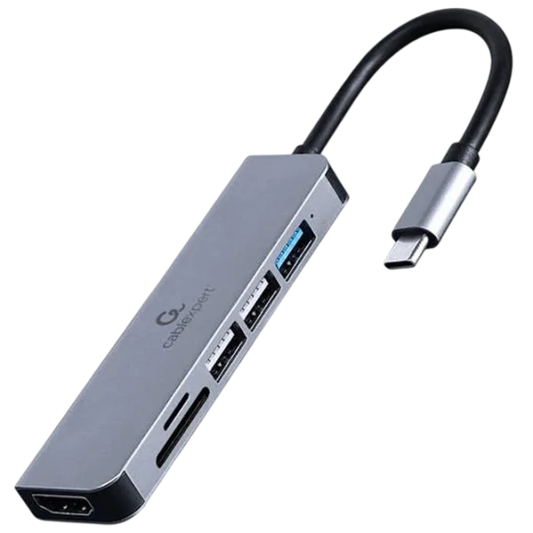 Адаптер Gembird A-CM-COMBO6-02 USB Type-C / Серый photo 1