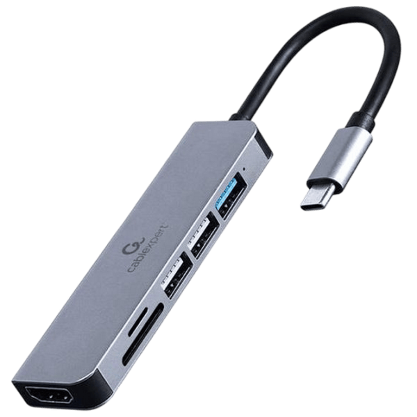 Адаптер Gembird A-CM-COMBO6-02 USB Type-C / Серый photo 1
