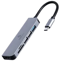 Адаптер Gembird A-CM-COMBO6-02 USB Type-C / Серый