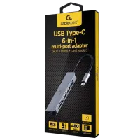 Адаптер Gembird A-CM-COMBO6-02 USB Type-C / Серый photo 2