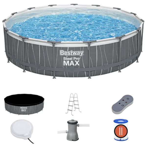 Piscină Bestway STEEL PRO MAX 14970 l/ Cu cadru/ Gray photo 2