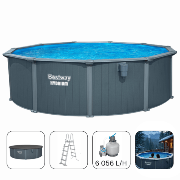 Бассейн Bestway Hydrium 21490 л/ Каркасный/ Серый photo 8