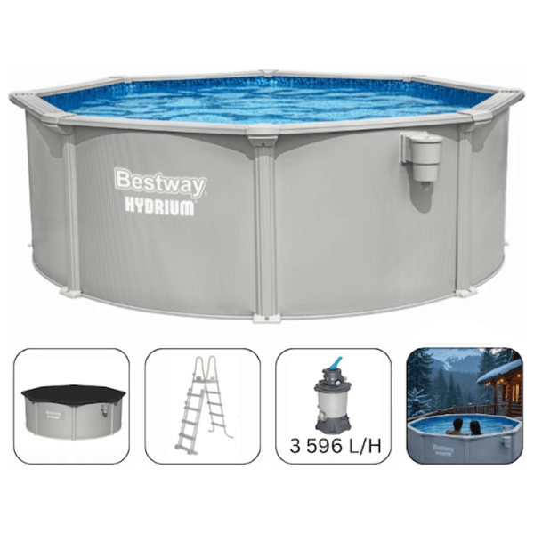 Бассейн Bestway Hydrium 10990 л/ Каркасный/ Серый photo 2