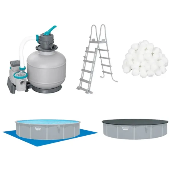 Piscină Bestway Hydrium 49200 l/ Cu cadru/ Gray photo 2