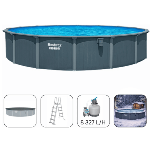 Piscină Bestway Hydrium 49200 l/ Cu cadru/ Gray photo 9
