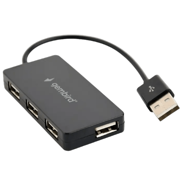 Adaptor Gembird UHB-U2P4-04 USB 2.0 / Black photo 1