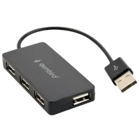 Адаптер Gembird UHB-U2P4-04 USB 2.0 / Черный