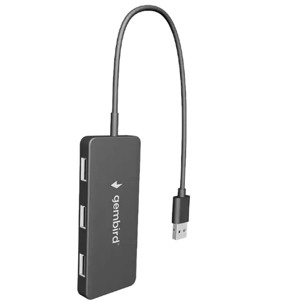 Adaptor Gembird UHB-U2P4-04 USB 2.0 / Black photo 2