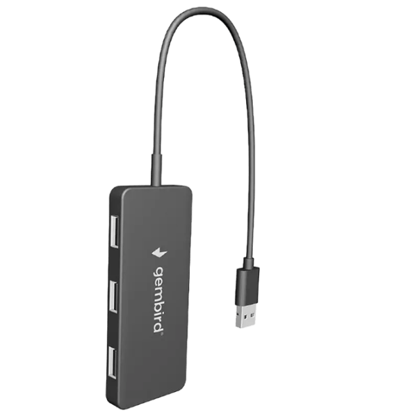 Adaptor Gembird UHB-U2P4-04 USB 2.0 / Black photo 2