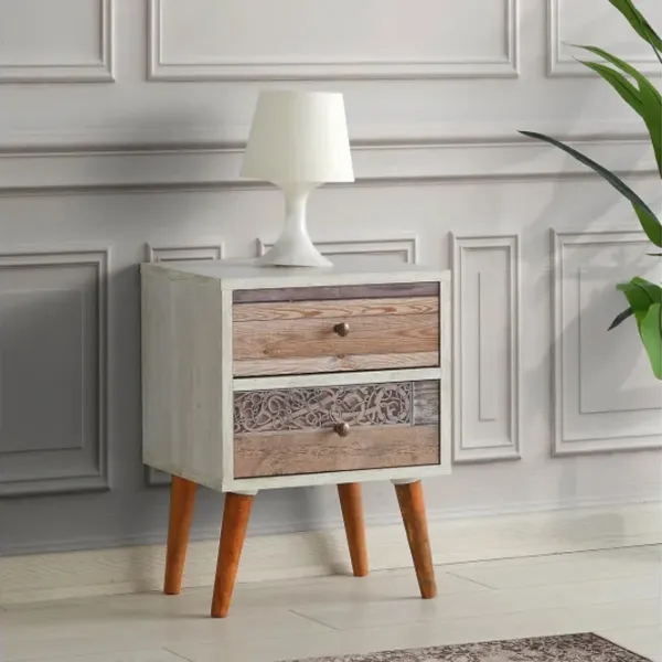 Noptiere Trendy Malmo 55 x 40 x 35 / PAL melaminat / White photo 2