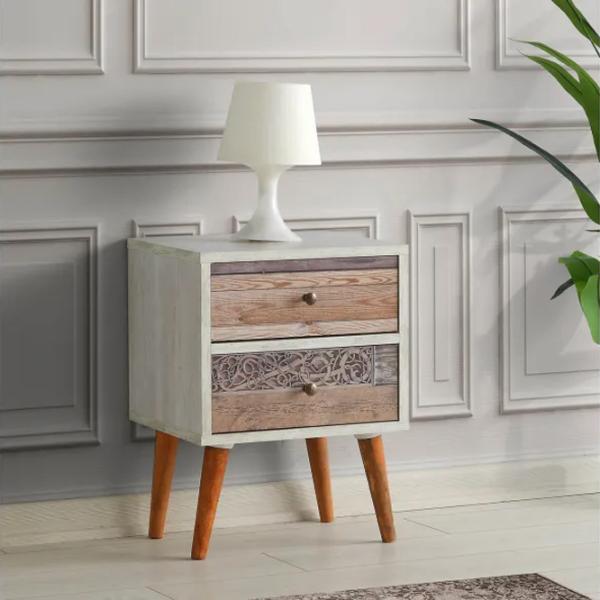 Noptiere Trendy Malmo 55 x 40 x 35 / PAL melaminat / White photo 2