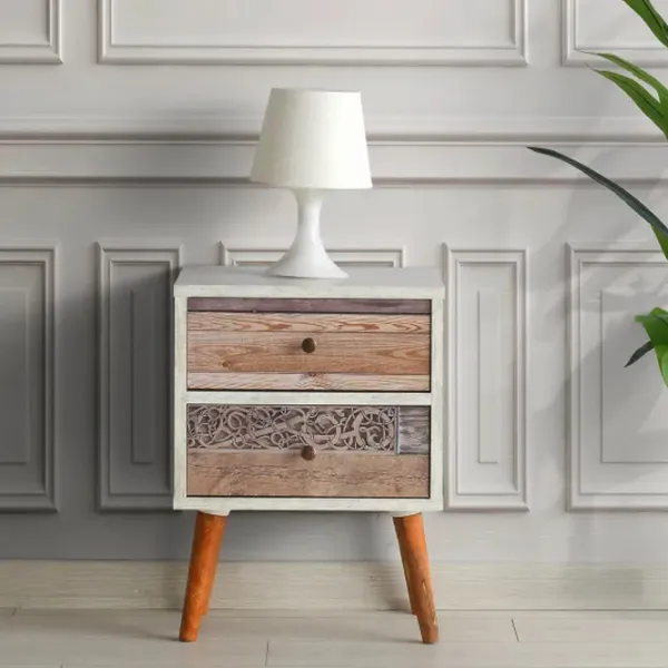 Noptiere Trendy Malmo 55 x 40 x 35 / PAL melaminat / White photo 3